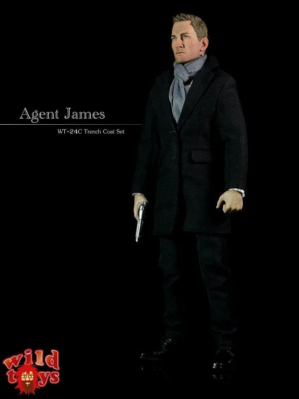 1/6 WILD TOYS - AGENT JAMES WITH BLACK SUIT AND SCARF WT024C