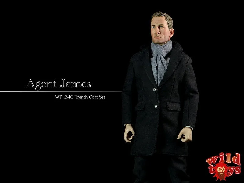 1/6 WILD TOYS - AGENT JAMES WITH BLACK SUIT AND SCARF WT024C