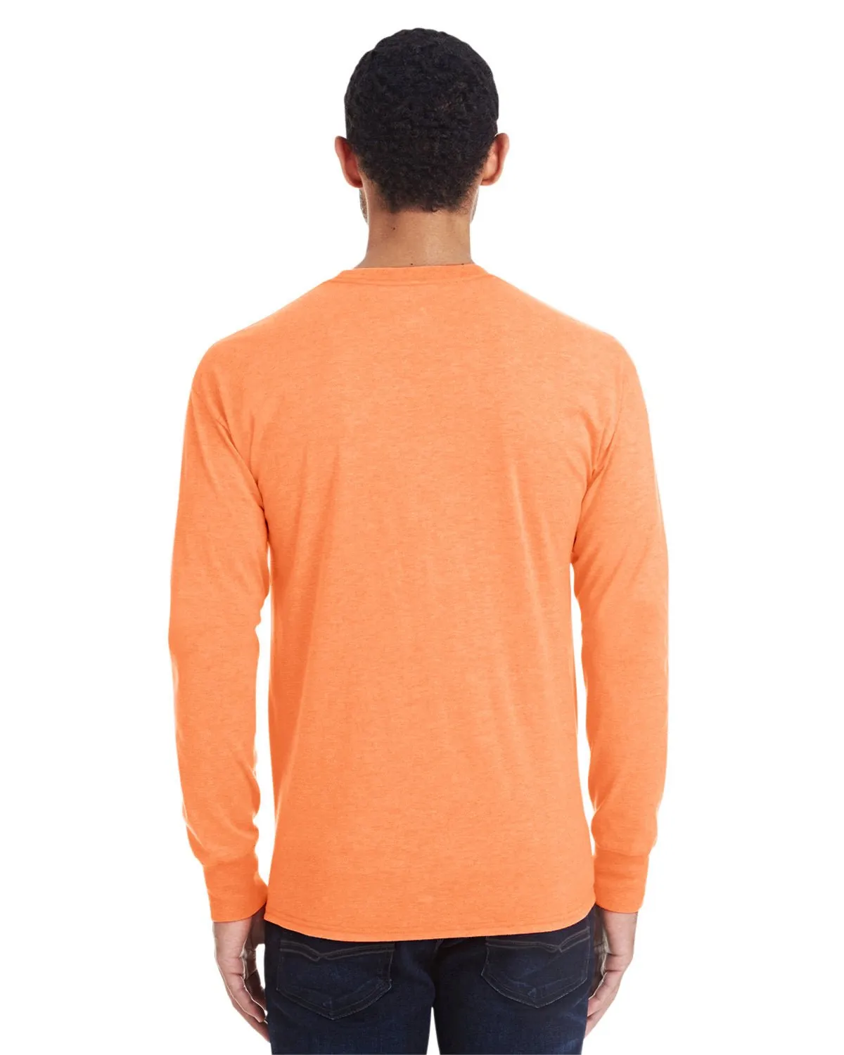 42L0-Hanes-NEON ORANGE HTHR