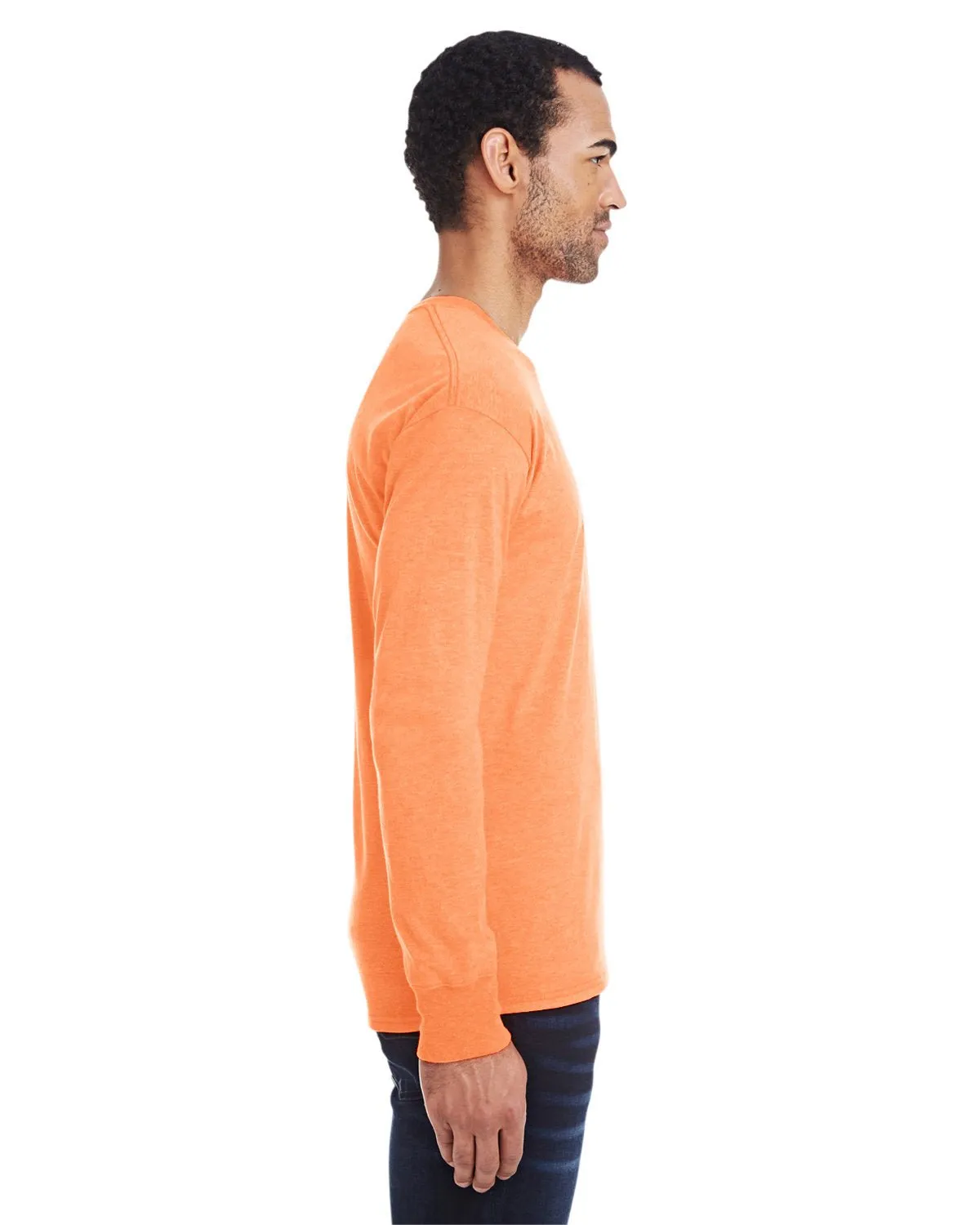 42L0-Hanes-NEON ORANGE HTHR
