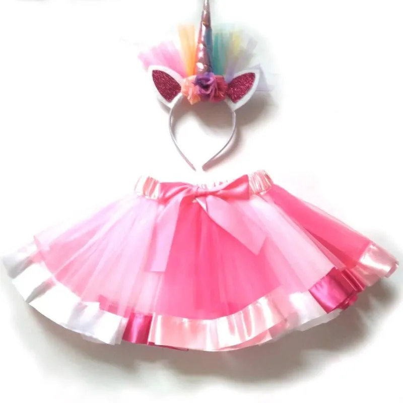 Ava- Colorful Tutu with Unicorn Headband