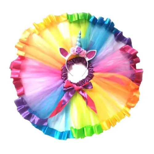 Ava- Colorful Tutu with Unicorn Headband