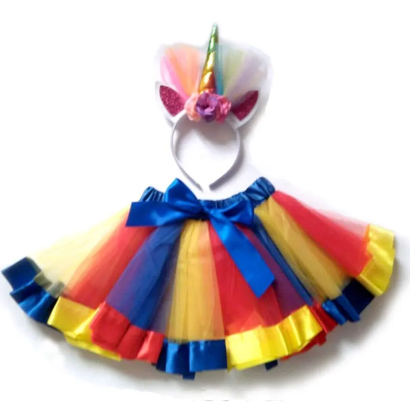 Ava- Colorful Tutu with Unicorn Headband