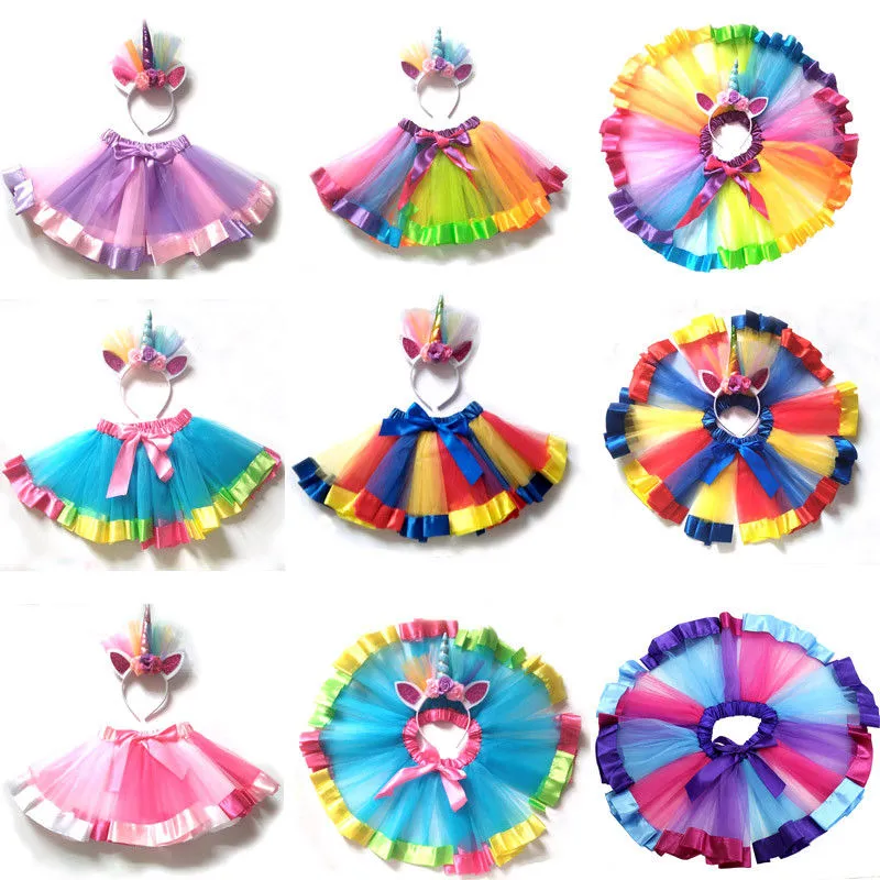 Ava- Colorful Tutu with Unicorn Headband