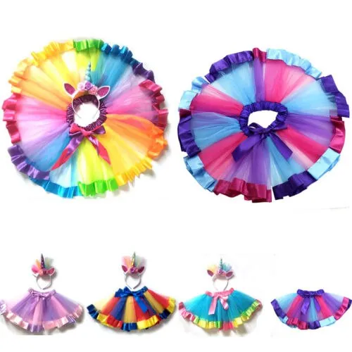 Ava- Colorful Tutu with Unicorn Headband