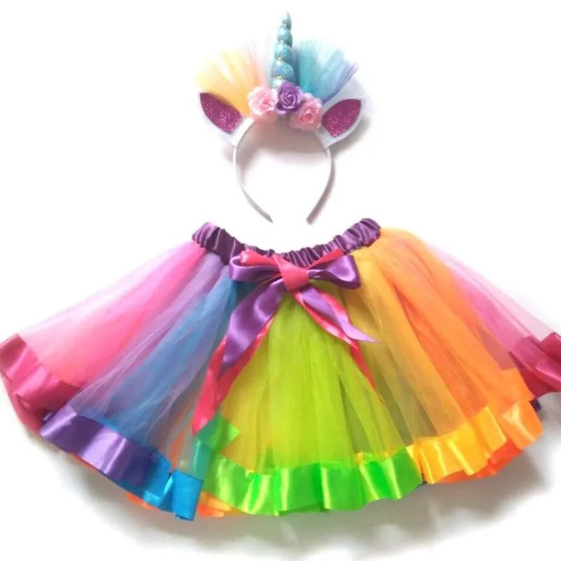 Ava- Colorful Tutu with Unicorn Headband