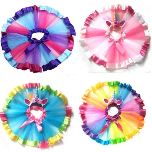 Ava- Colorful Tutu with Unicorn Headband