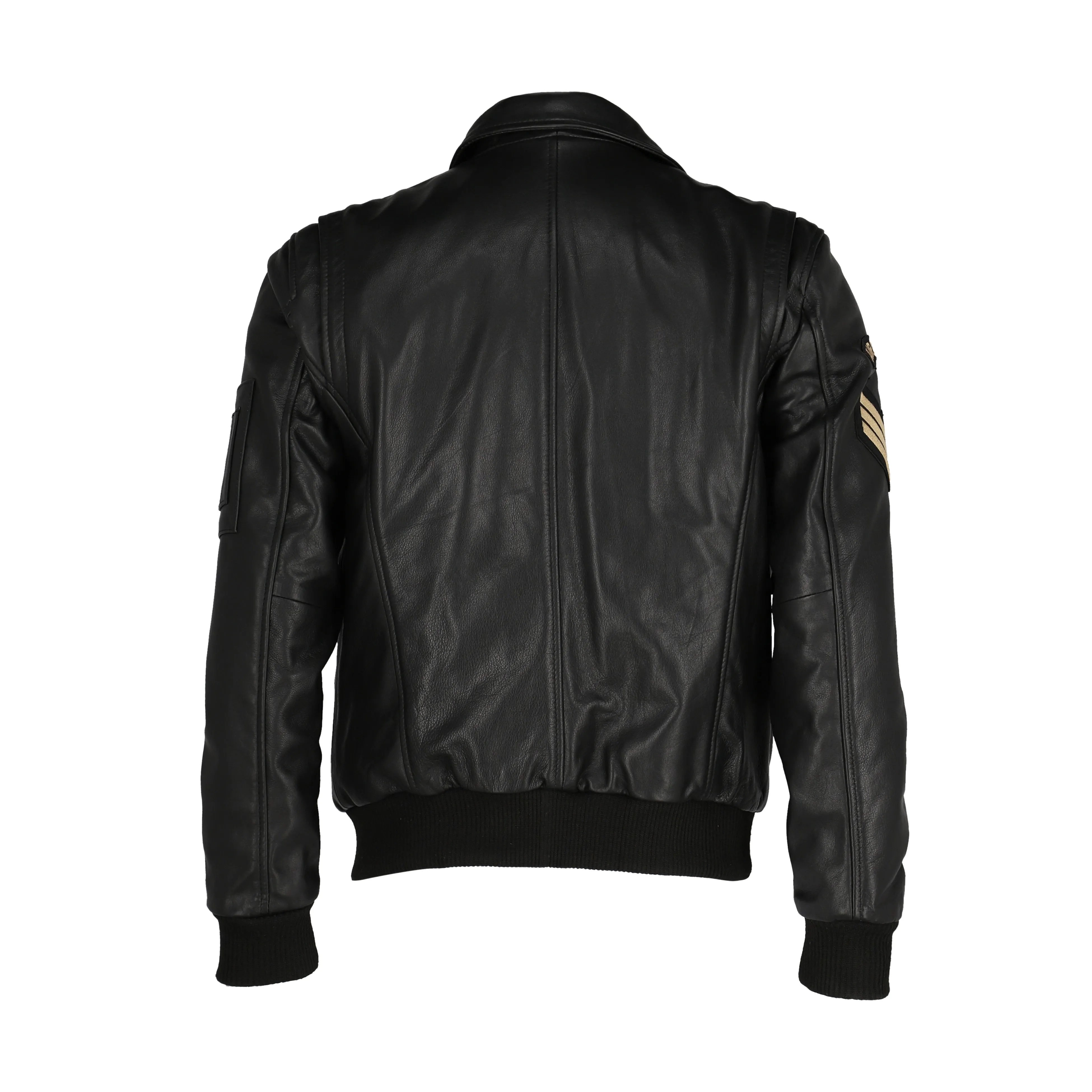 Aviator Bomber Fur Collar Leather Jacket