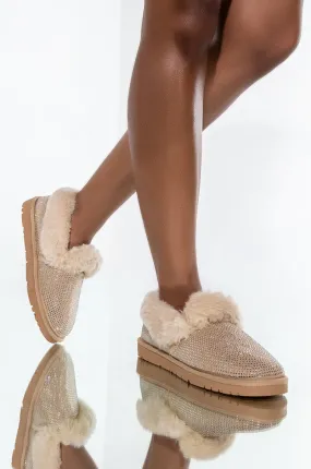 AZALEA WANG COZY ALL NIGHT FLAT SANDAL IN BEIGE
