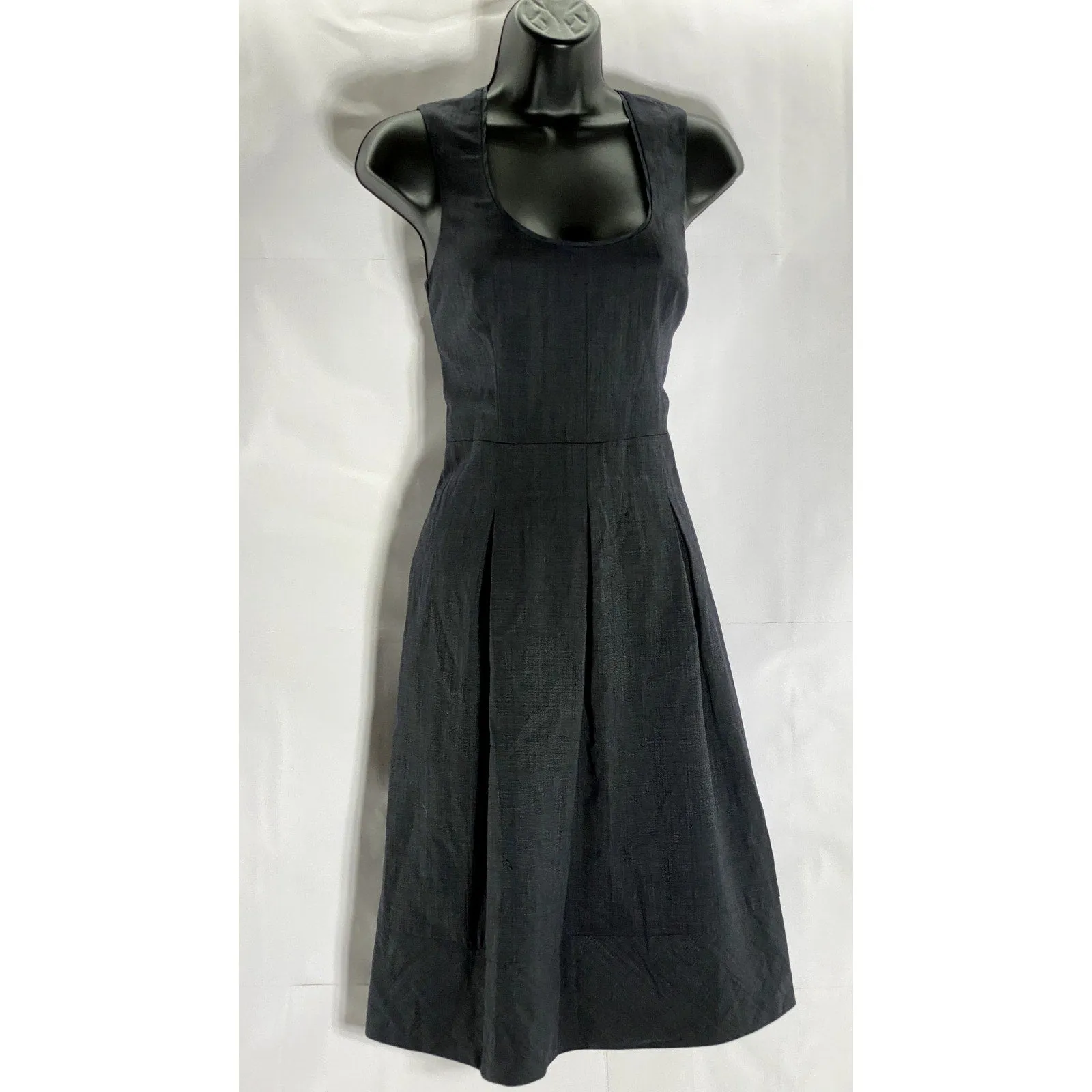 BANANA REPUBLIC Women's Black Scoop-Neck Stretch Sleeveless Wool Dress SZ 4