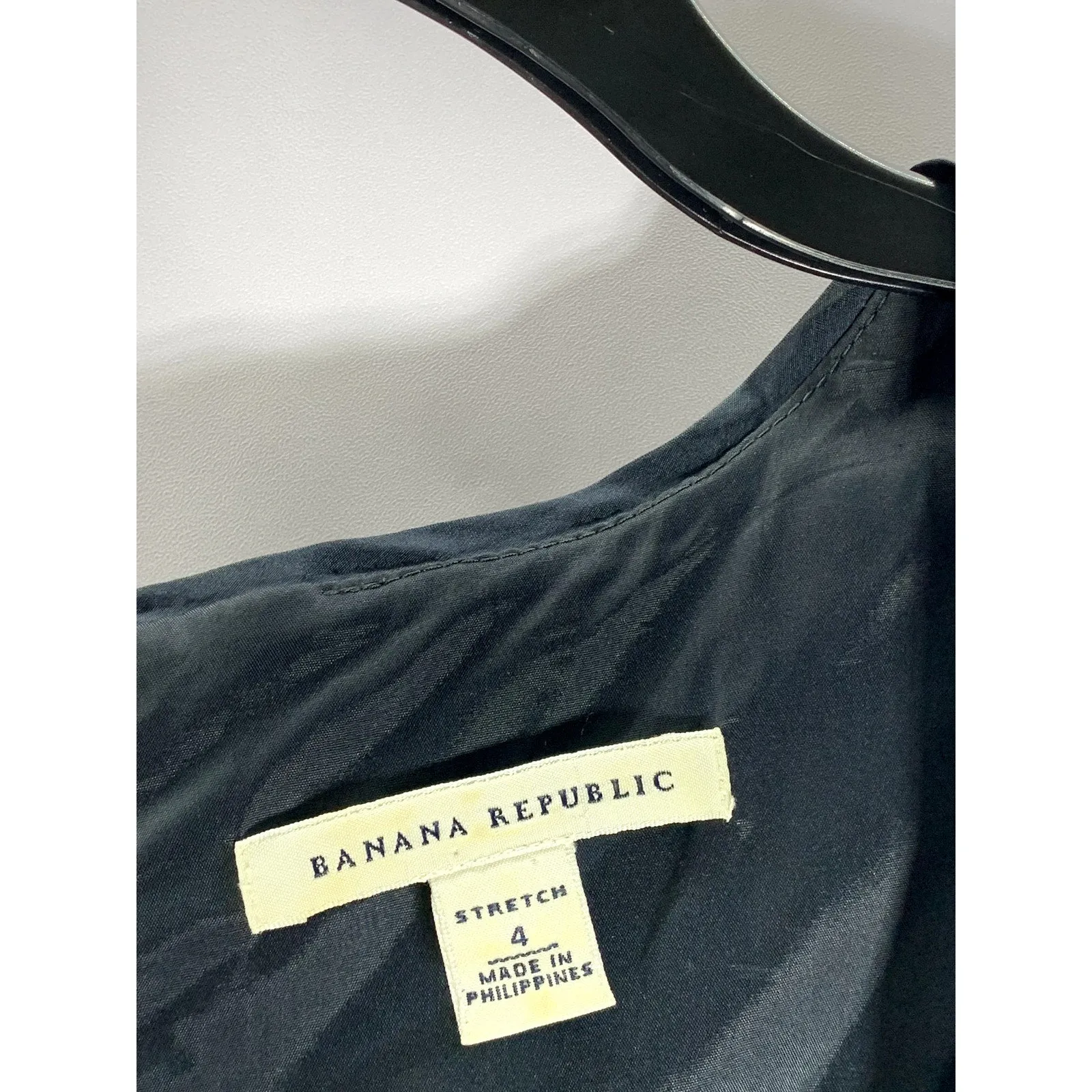 BANANA REPUBLIC Women's Black Scoop-Neck Stretch Sleeveless Wool Dress SZ 4