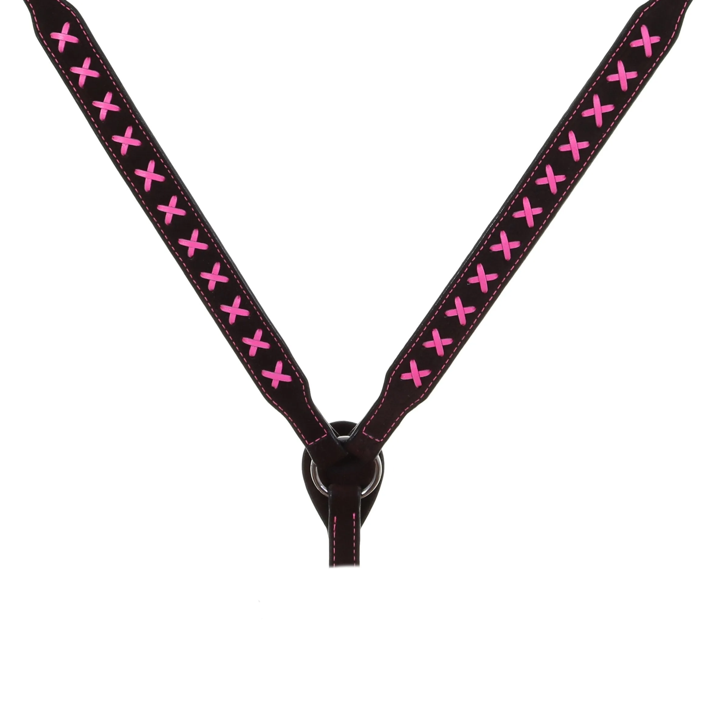 BC1052 - Brown Rough Out X Design Breast Collar