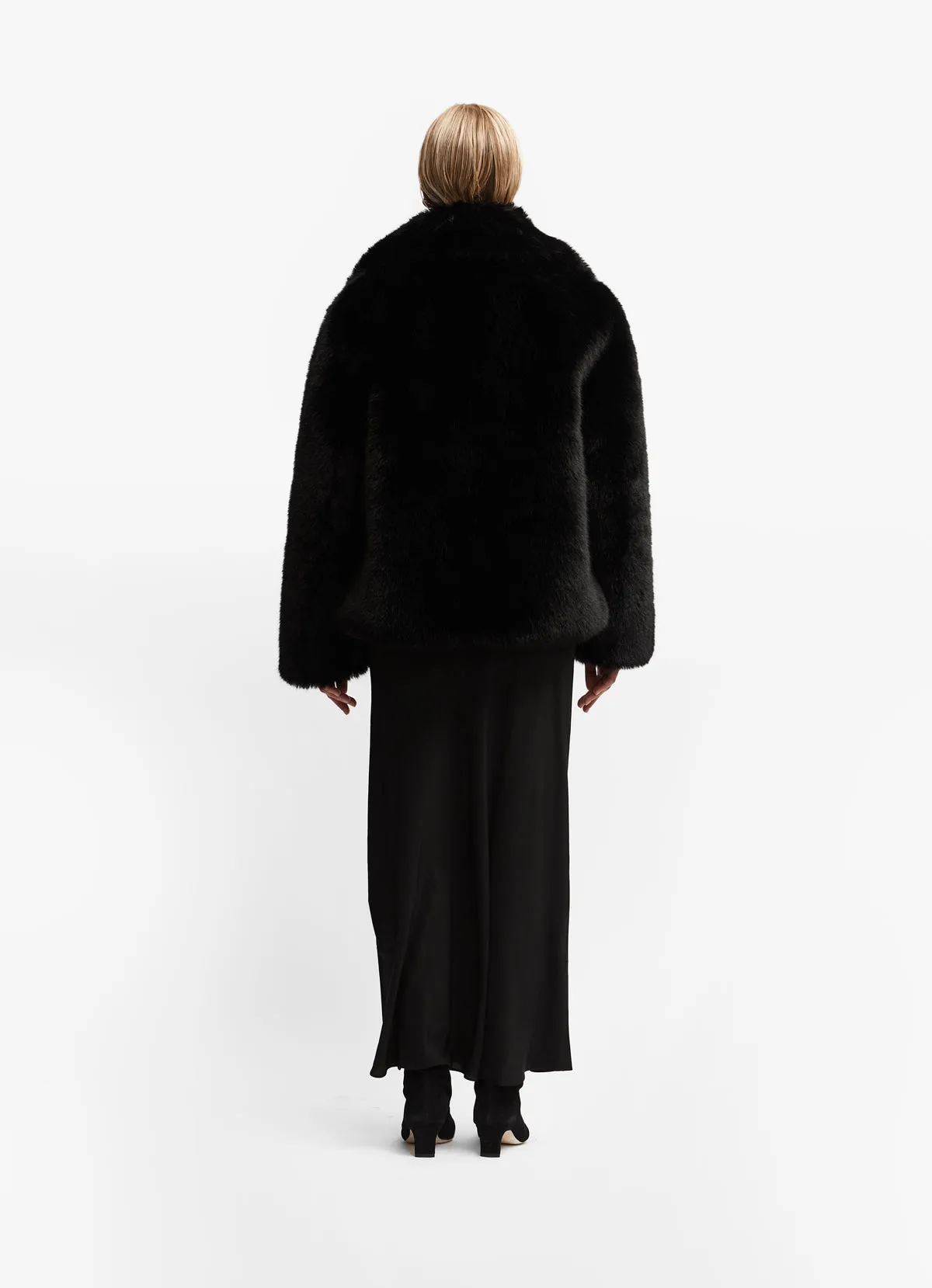 Black Faux Fur Coat