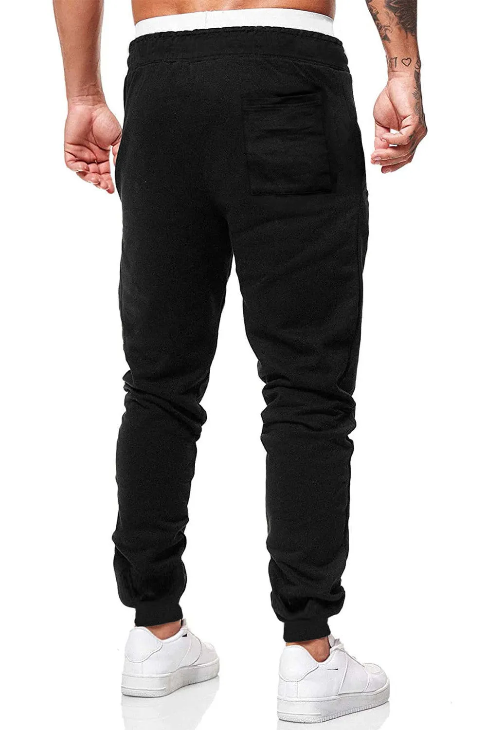 Black Heart Figure Print Drawstring Waist Men's Sweatpants