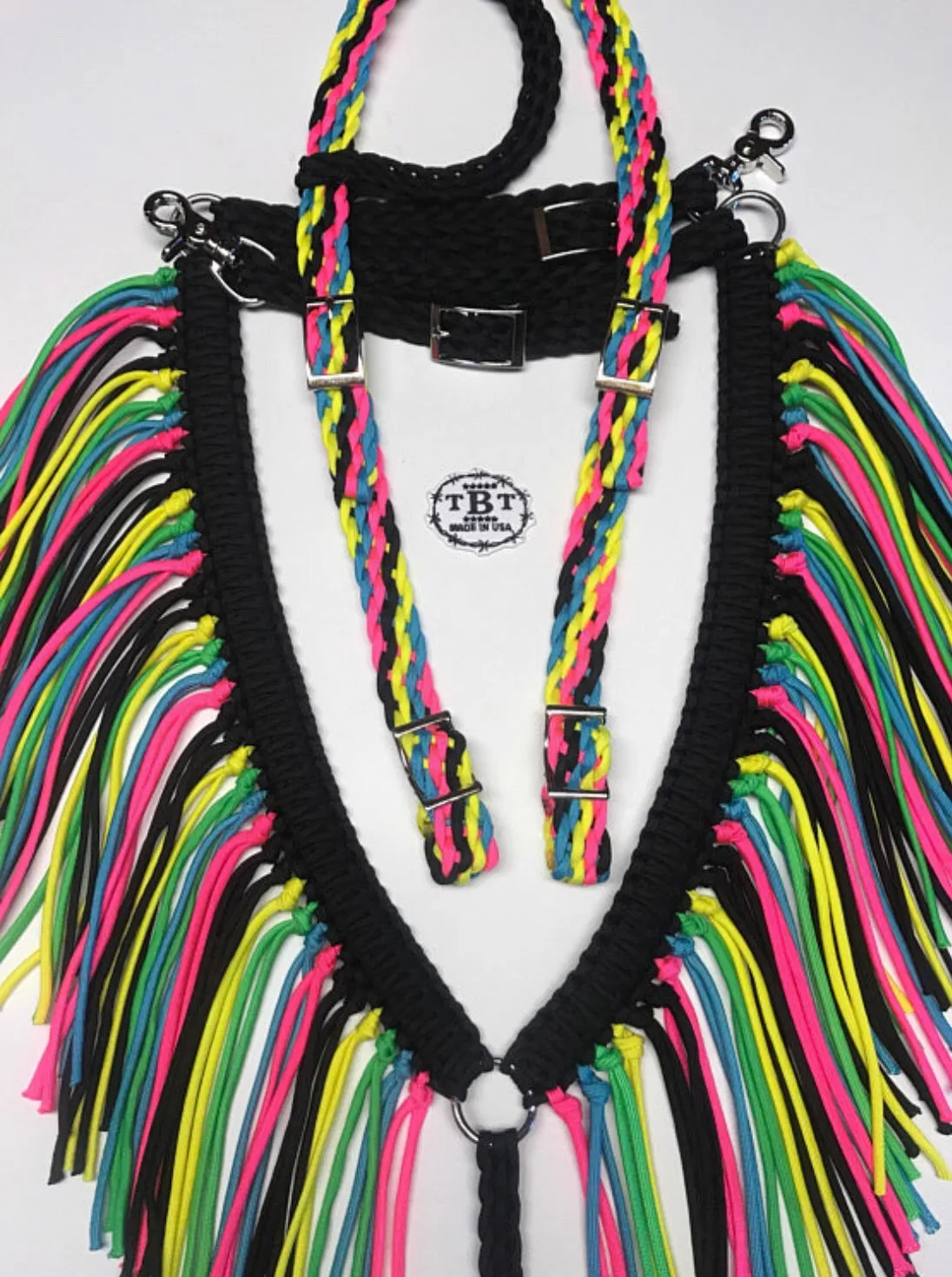 Black neon average horse tack set