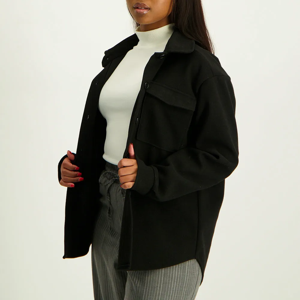 Black Sleeve Shacket