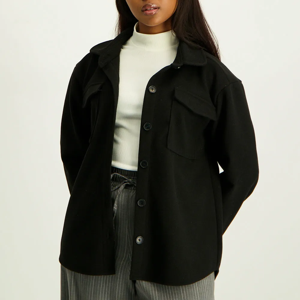 Black Sleeve Shacket