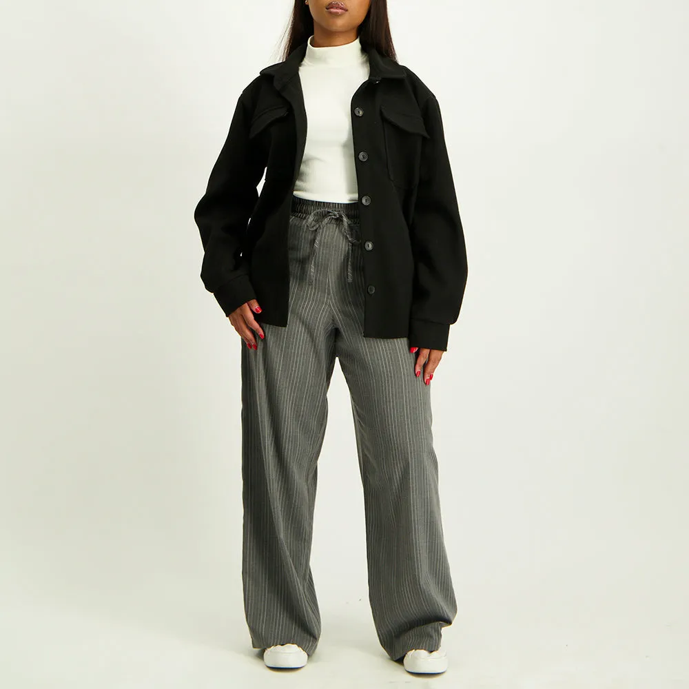 Black Sleeve Shacket
