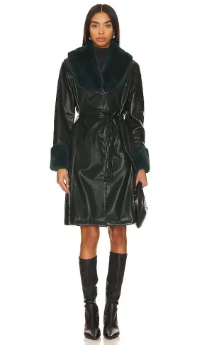 BLANKNYC Faux Leather Coat in Black