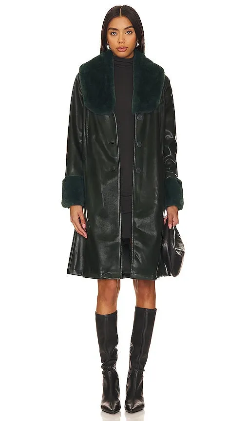 BLANKNYC Faux Leather Coat in Black