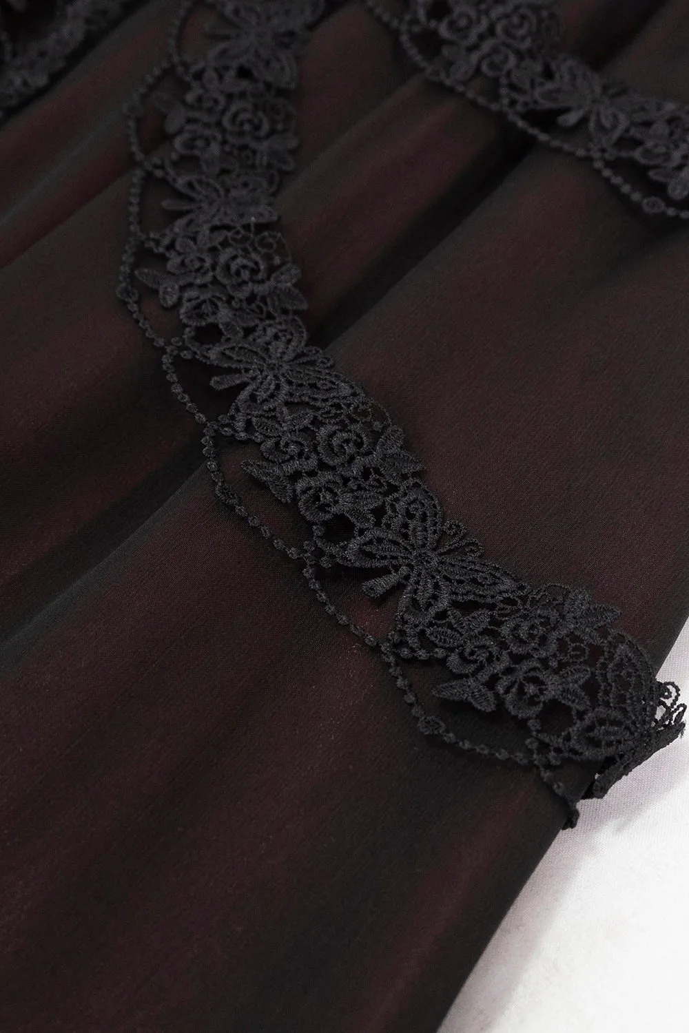 Blooddrop Layered Lace Maxi Skirt