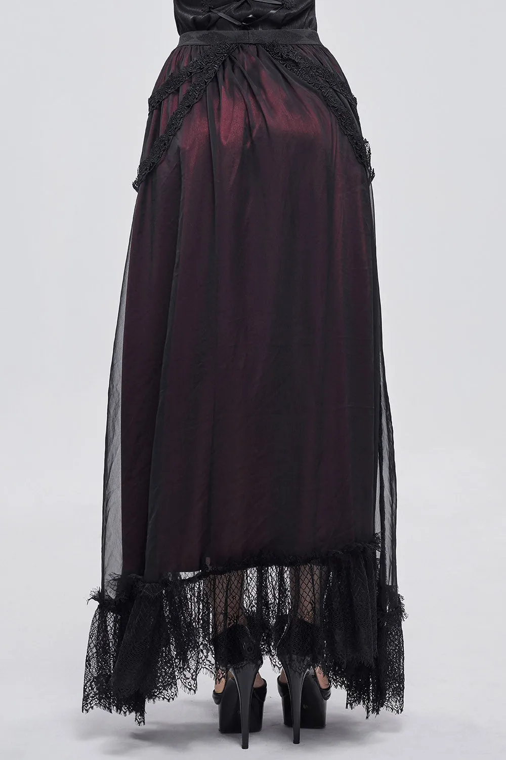 Blooddrop Layered Lace Maxi Skirt