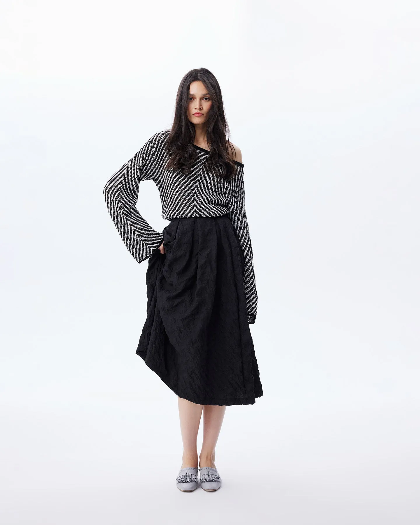 Calypso Pleated Midi Plaid Skirt