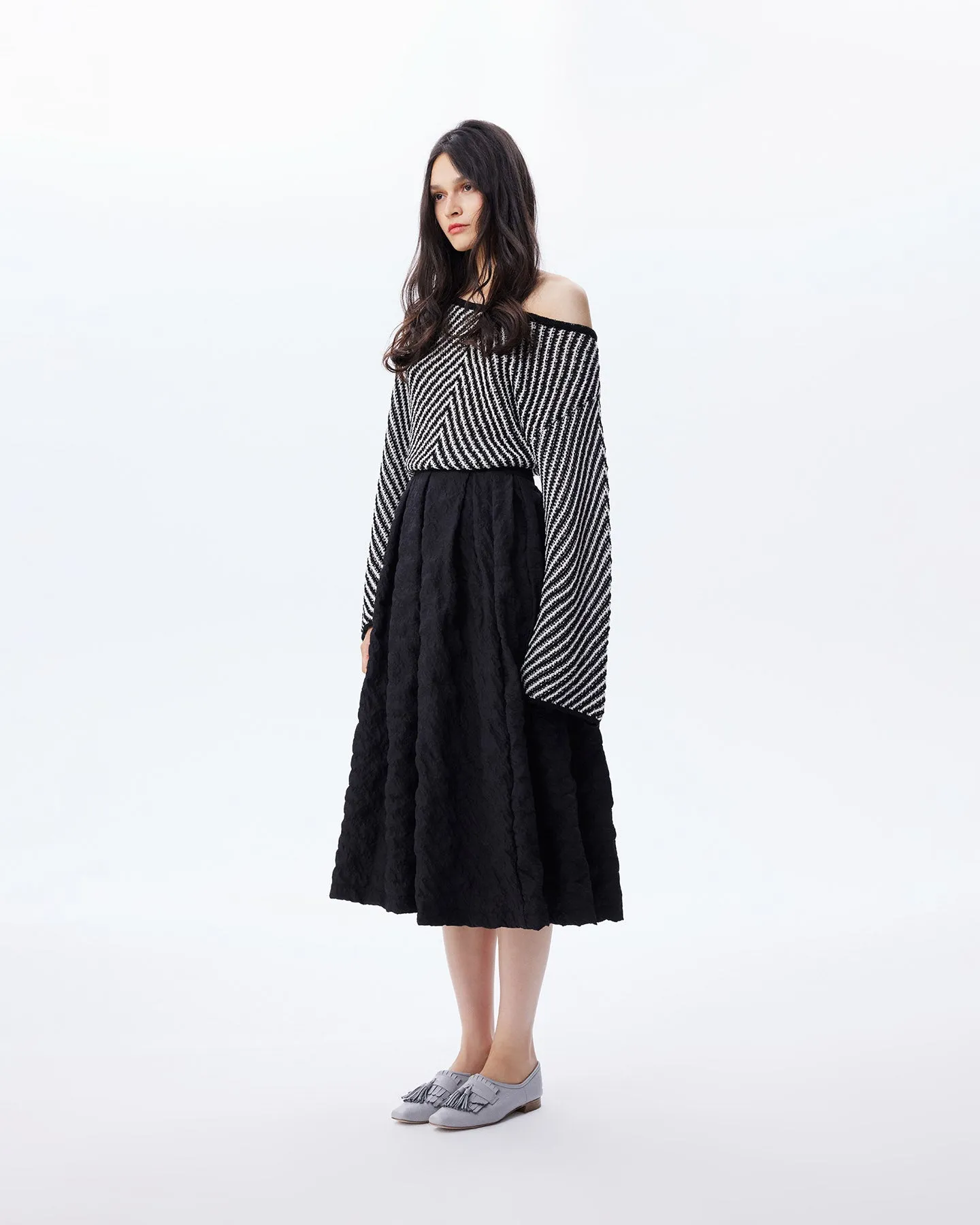 Calypso Pleated Midi Plaid Skirt