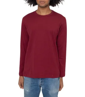 CdG SHIRT Rear Logo Long Sleeve T-Shirt Burgundy