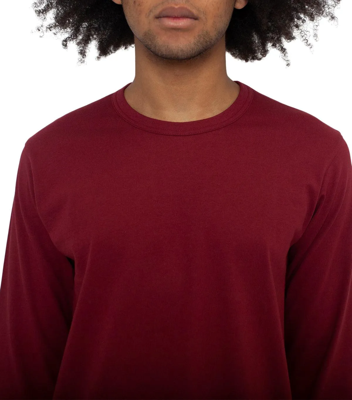 CdG SHIRT Rear Logo Long Sleeve T-Shirt Burgundy
