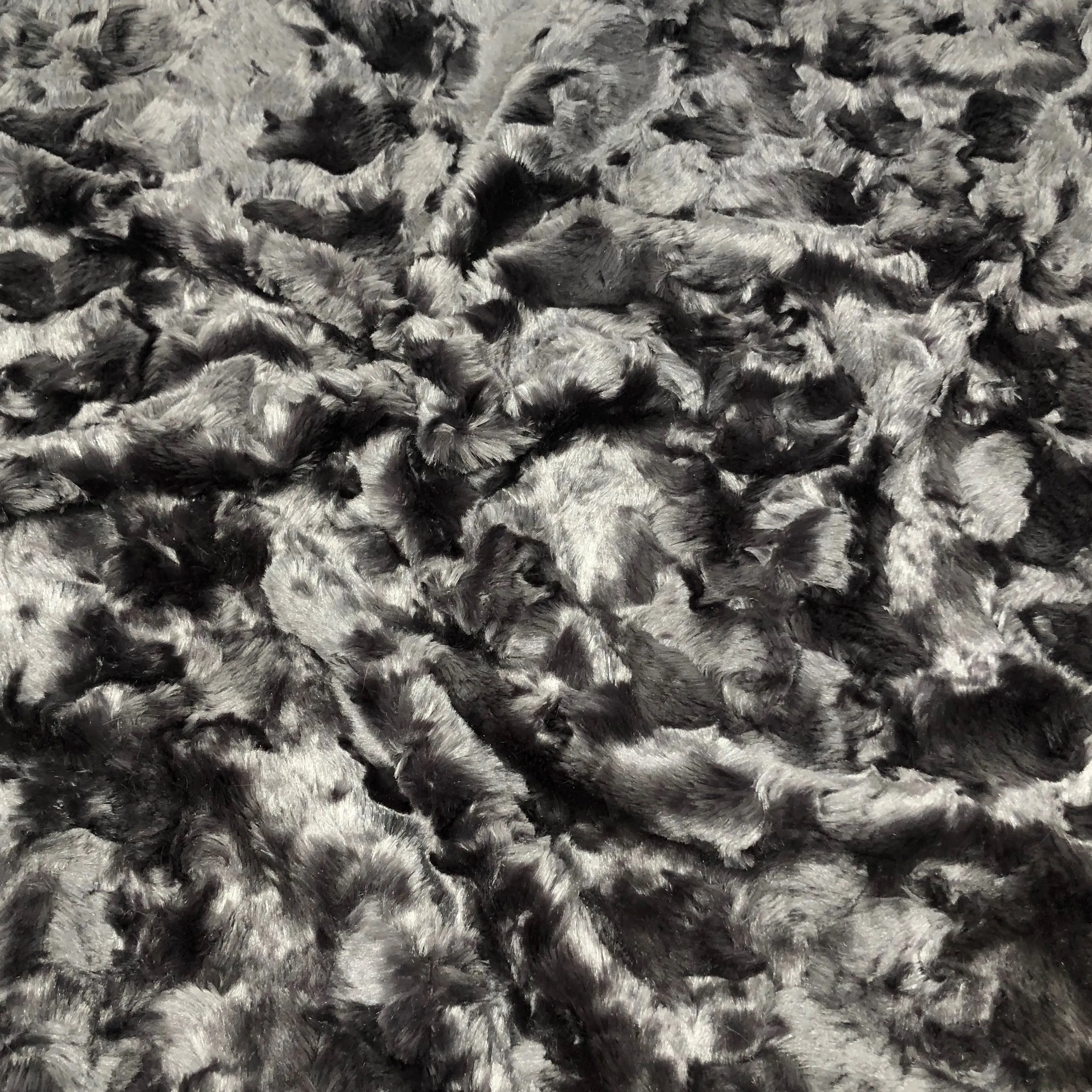 Charcoal Lustrous Soft Rabbit Faux Fur