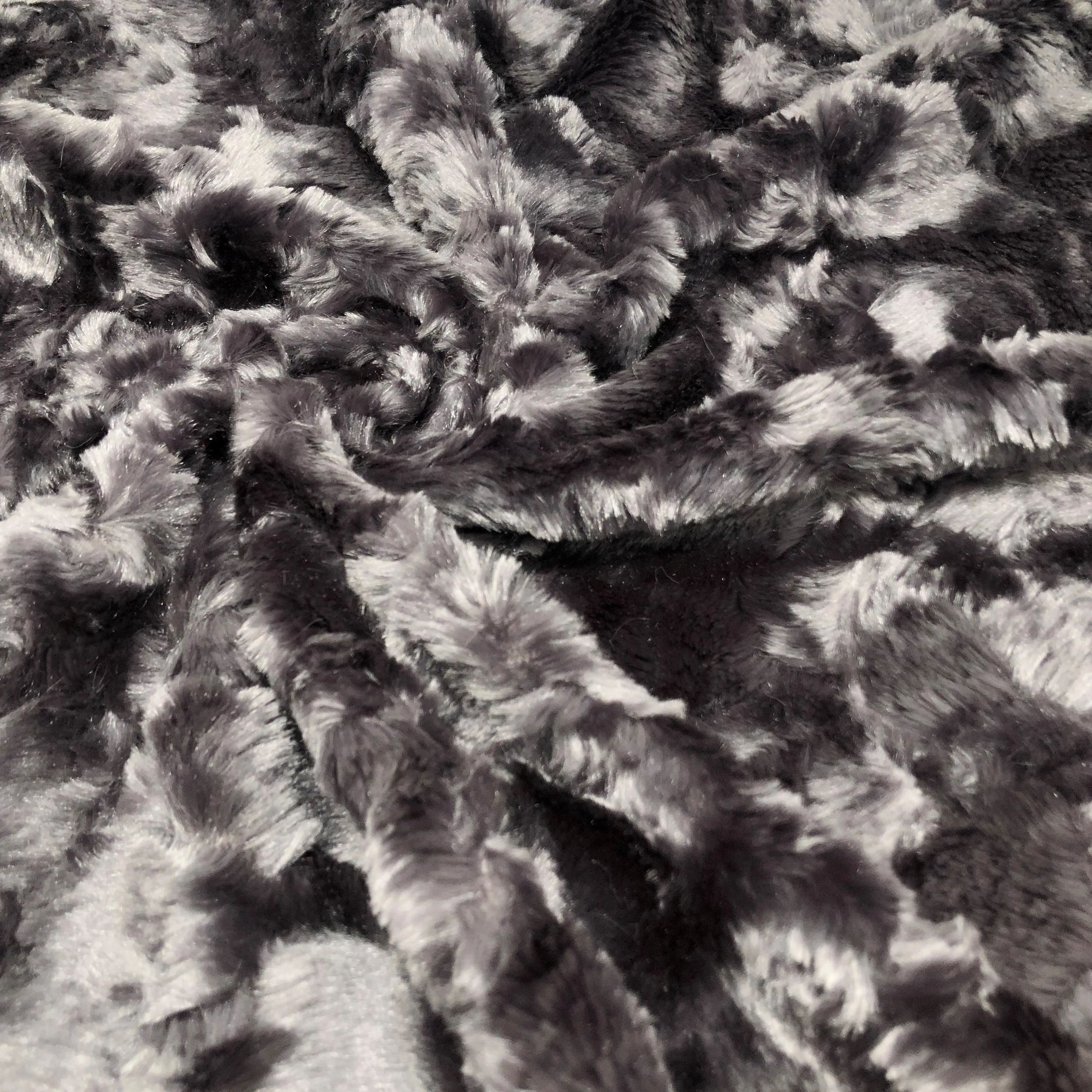 Charcoal Lustrous Soft Rabbit Faux Fur