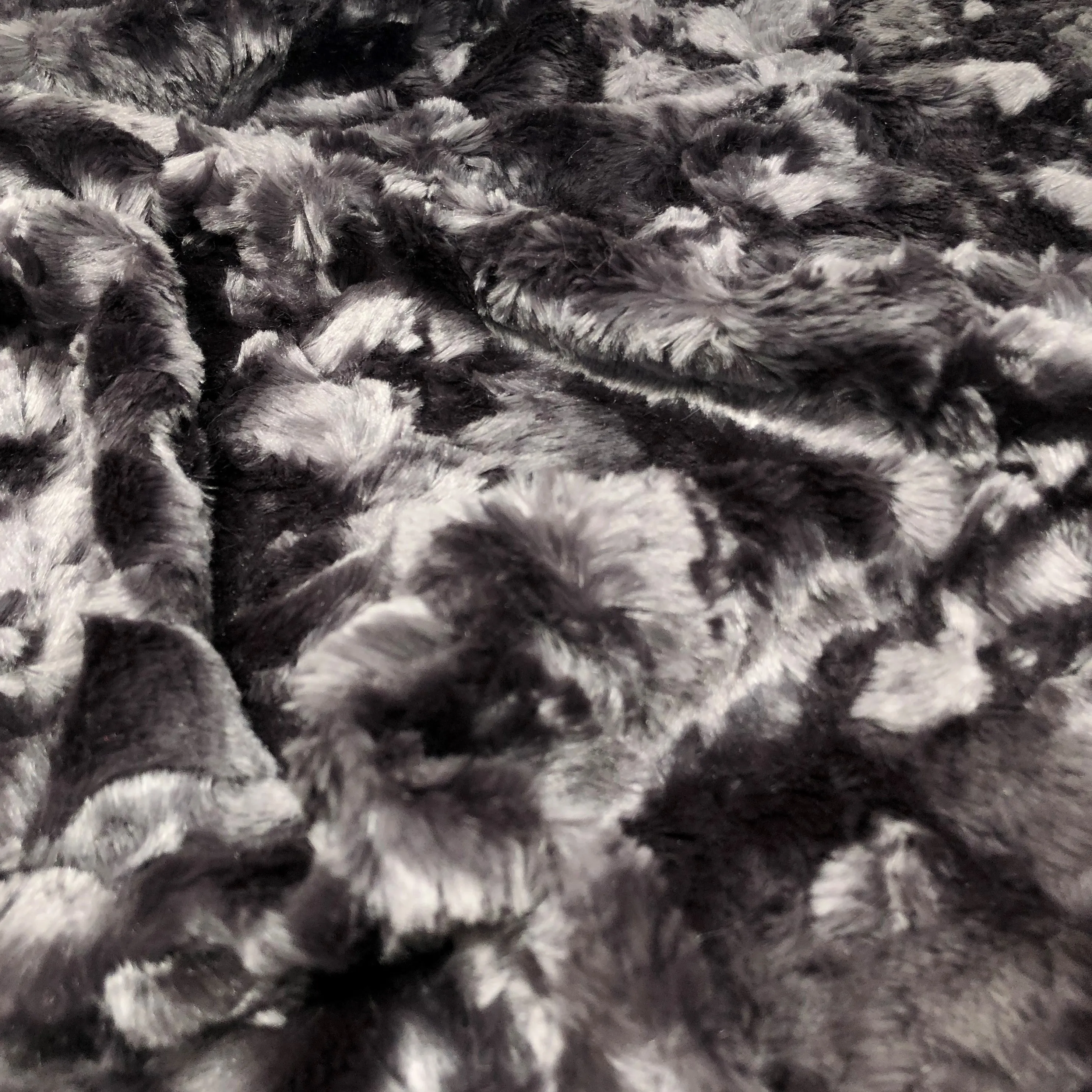 Charcoal Lustrous Soft Rabbit Faux Fur