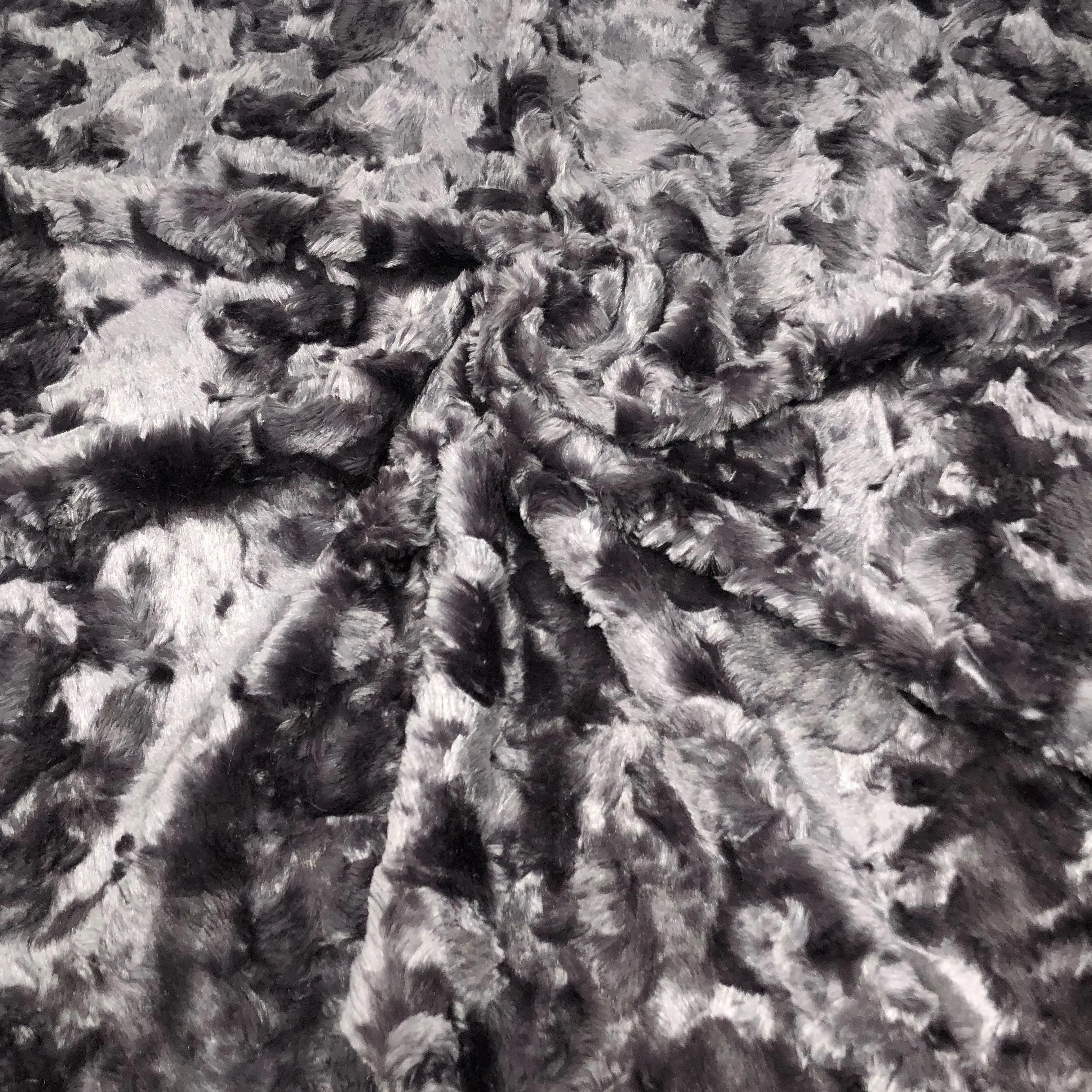 Charcoal Lustrous Soft Rabbit Faux Fur