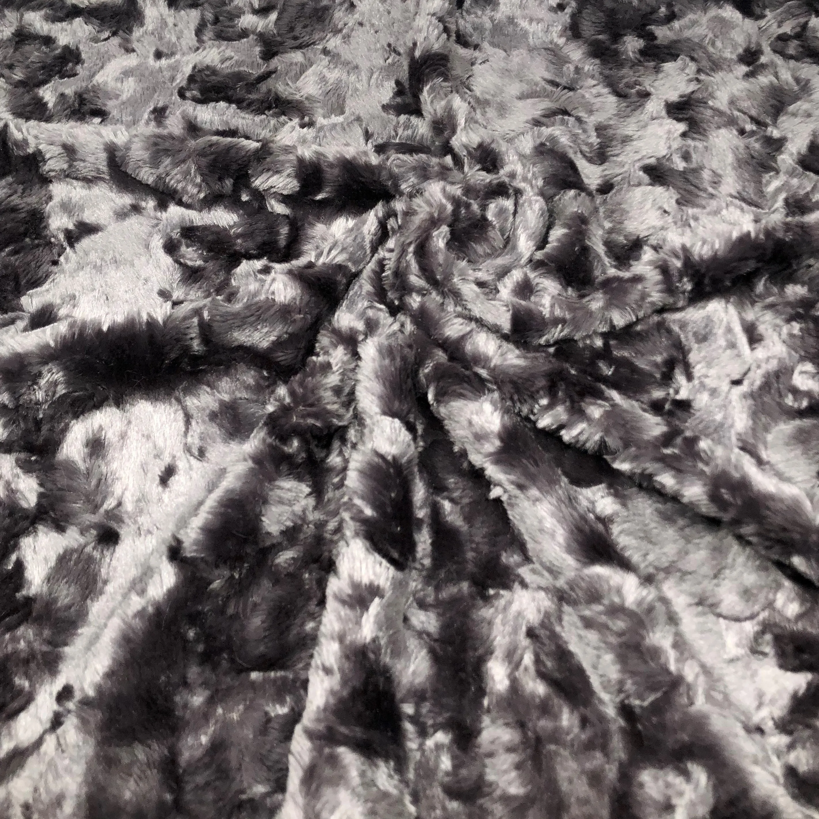 Charcoal Lustrous Soft Rabbit Faux Fur