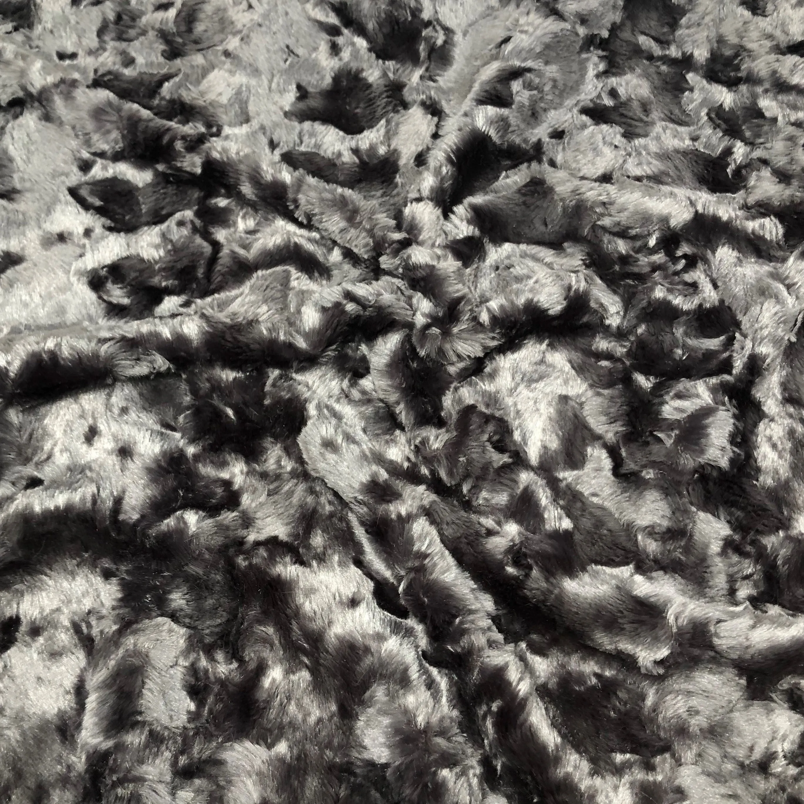 Charcoal Lustrous Soft Rabbit Faux Fur