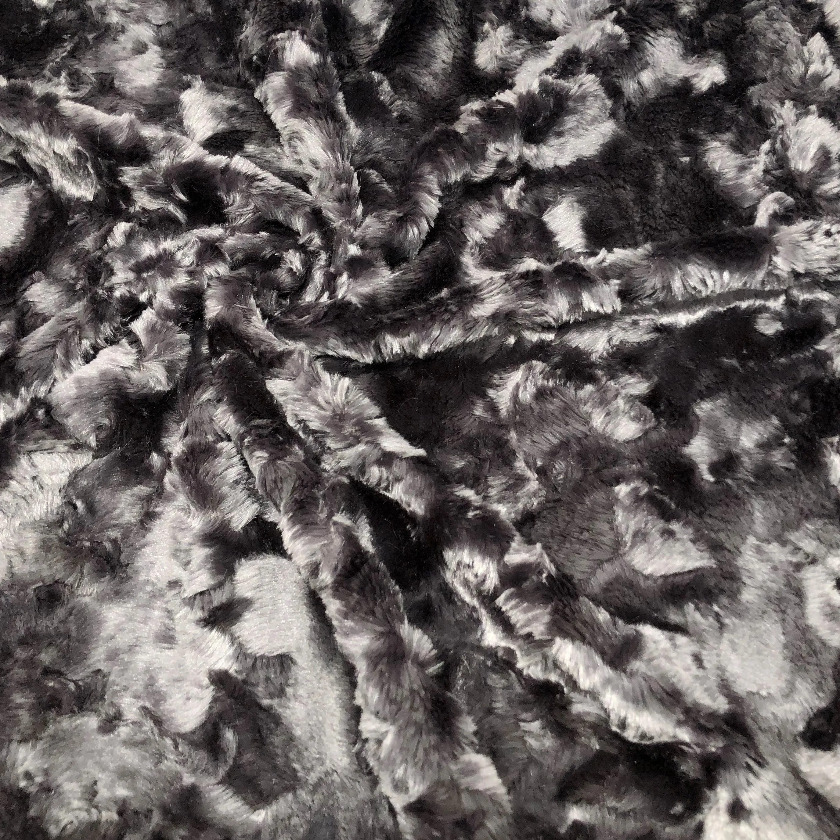 Charcoal Lustrous Soft Rabbit Faux Fur