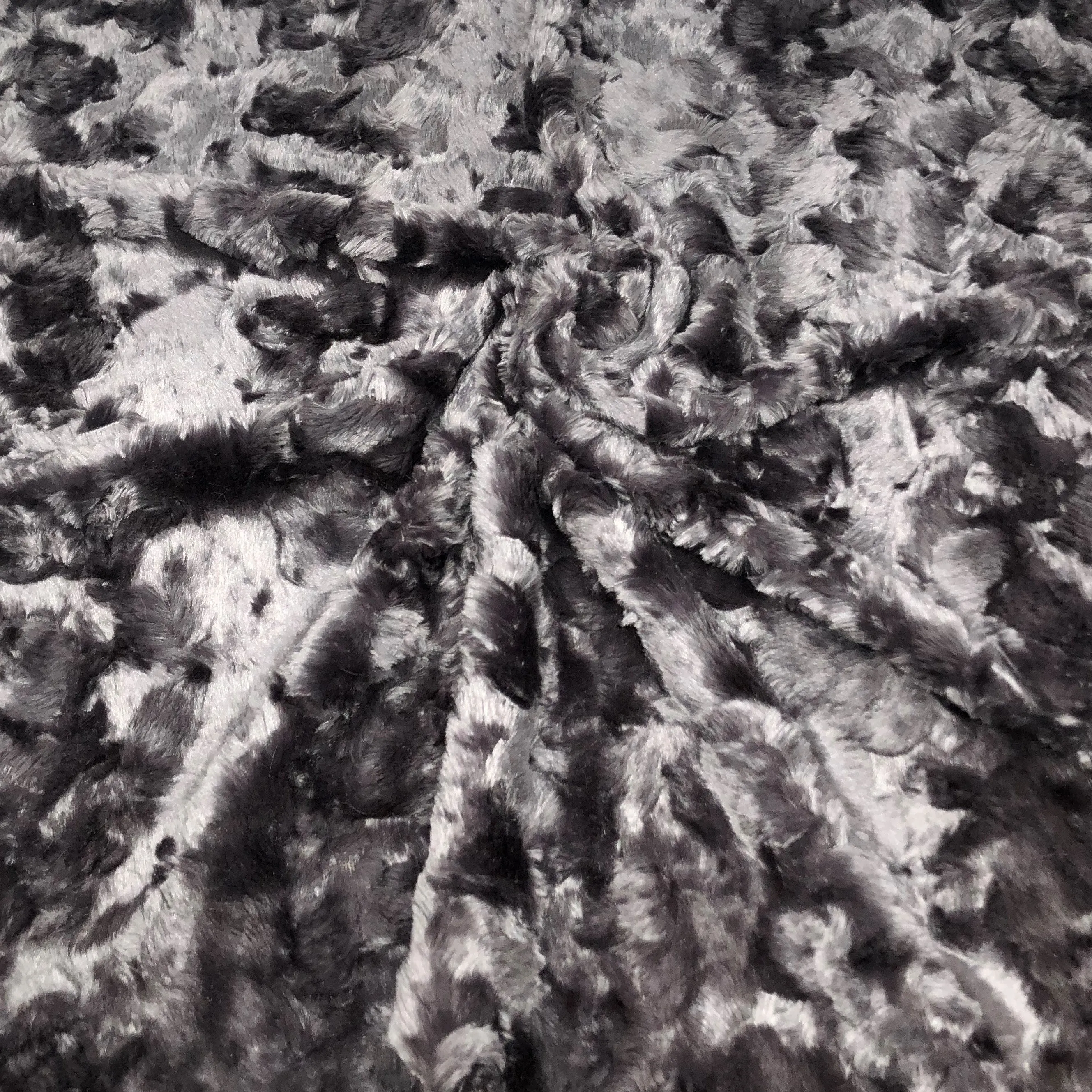 Charcoal Lustrous Soft Rabbit Faux Fur