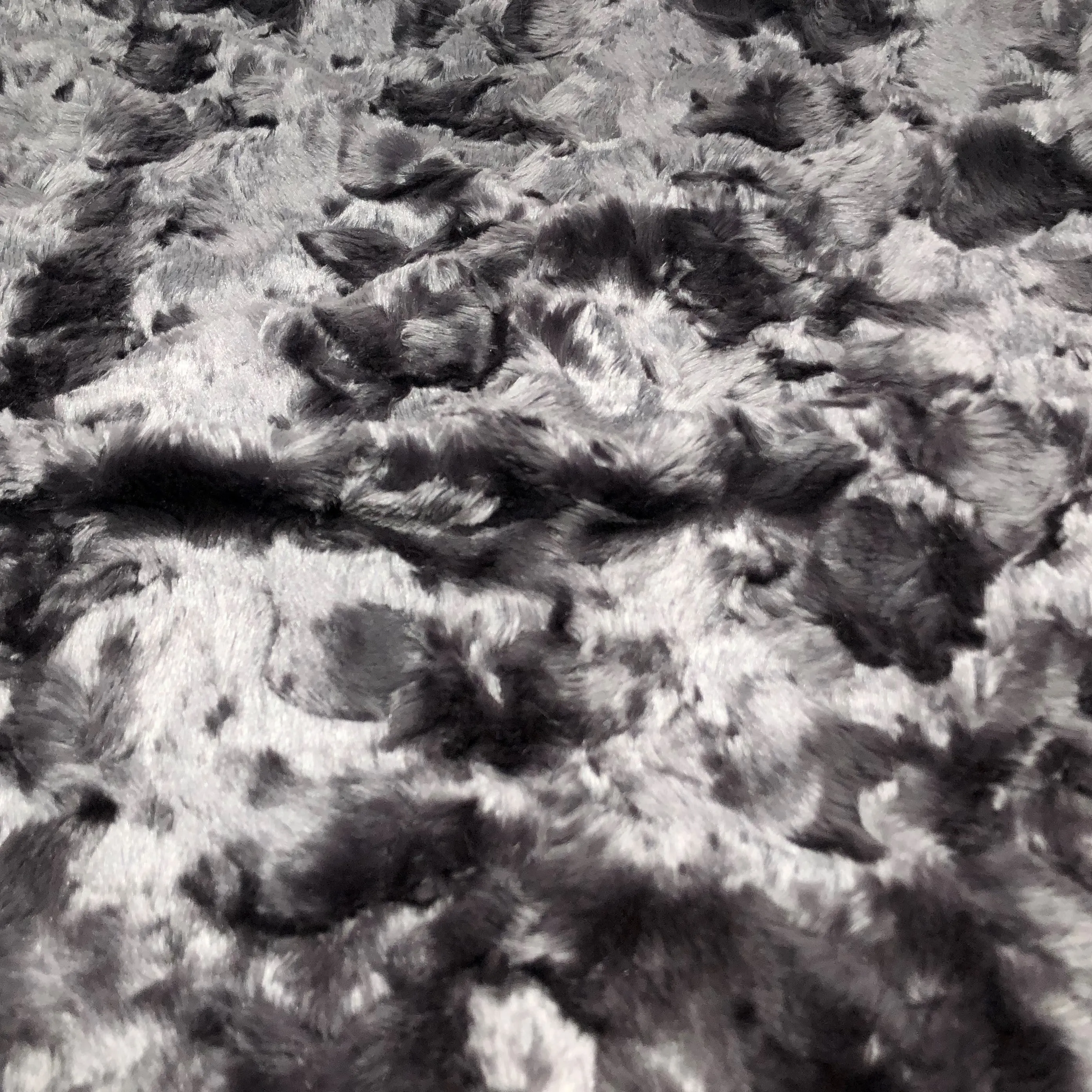 Charcoal Lustrous Soft Rabbit Faux Fur