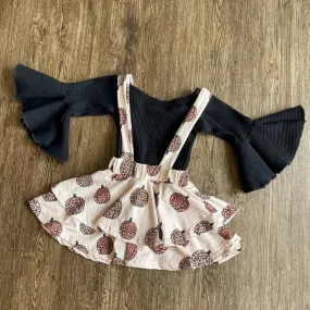 Cheetah Pumpkin Suspender Skirt Set