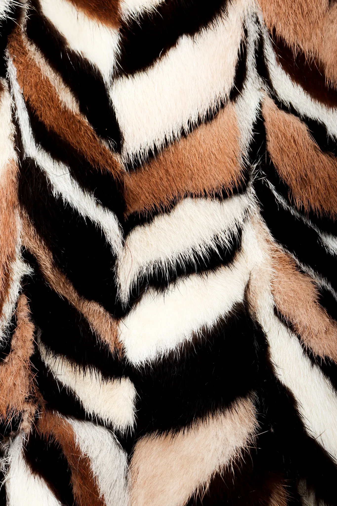 Chevron Mink Fur Jacket