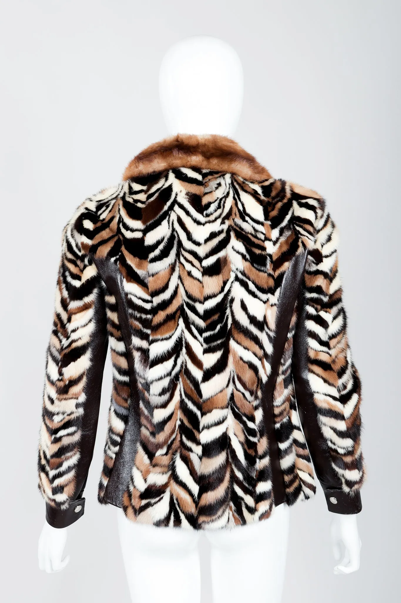 Chevron Mink Fur Jacket