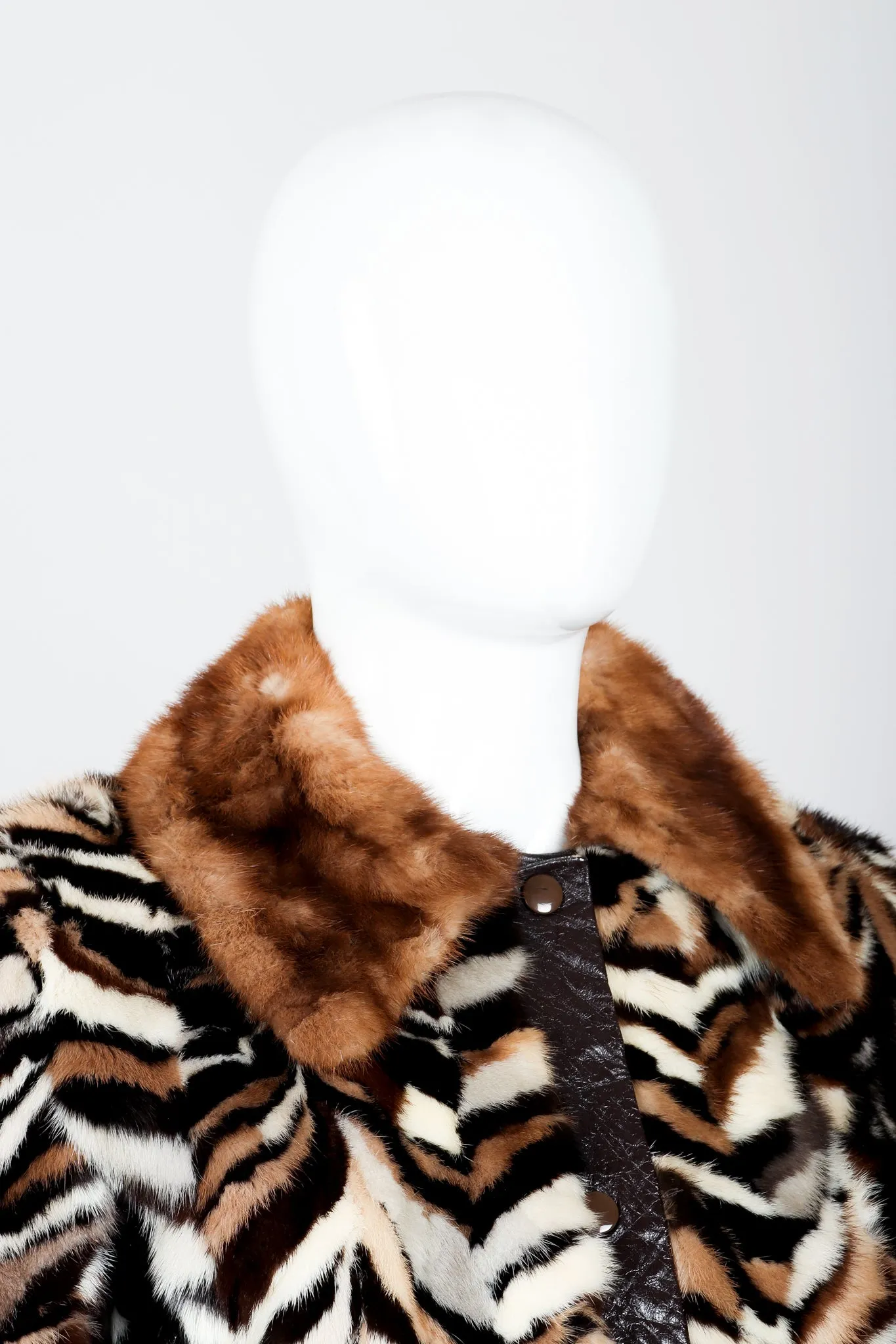 Chevron Mink Fur Jacket