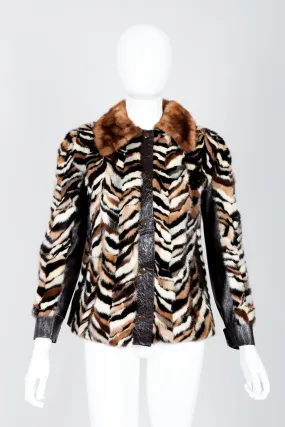 Chevron Mink Fur Jacket