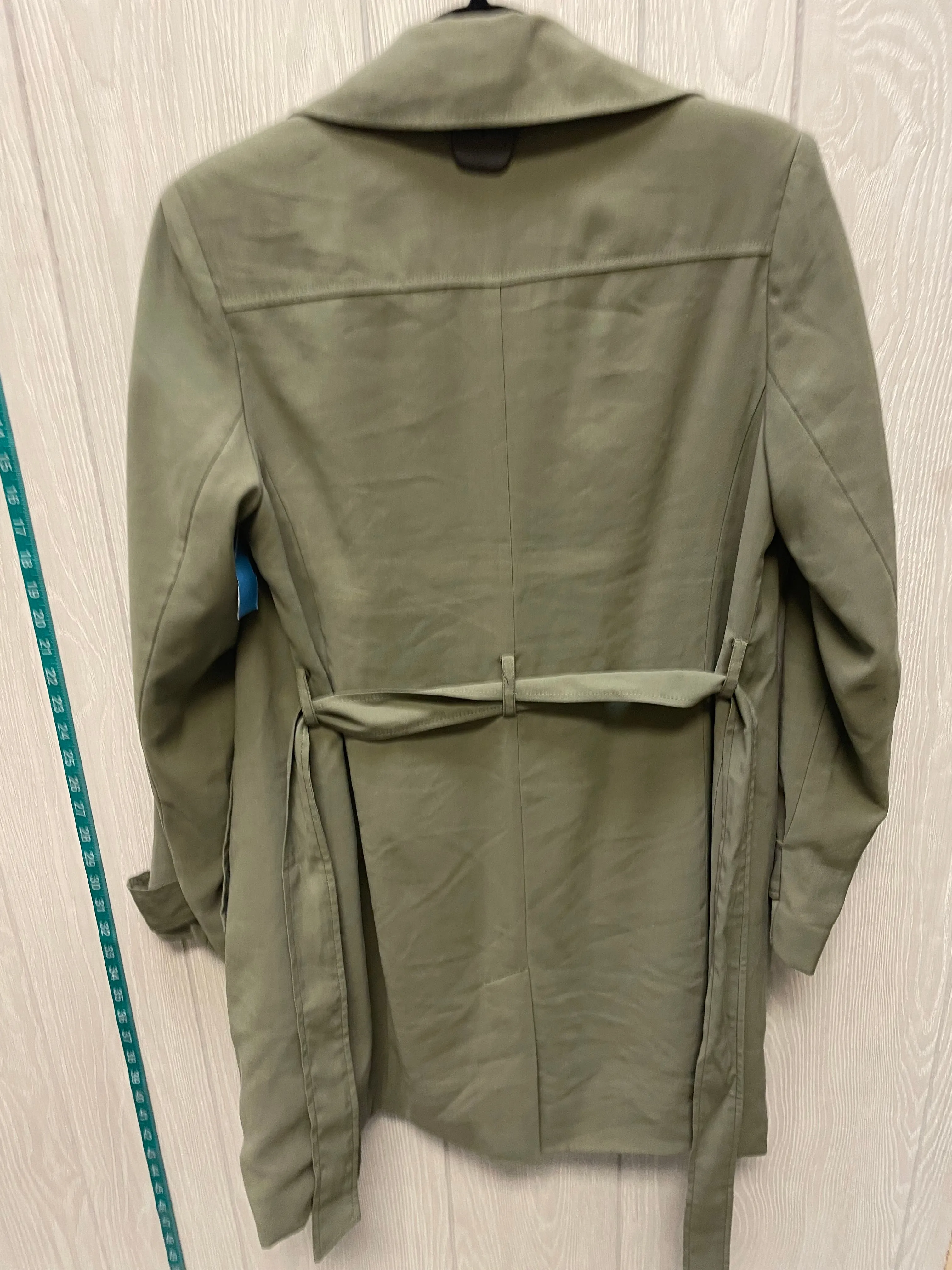 Coat Trench Coat By Banana Republic In Green, Size: S