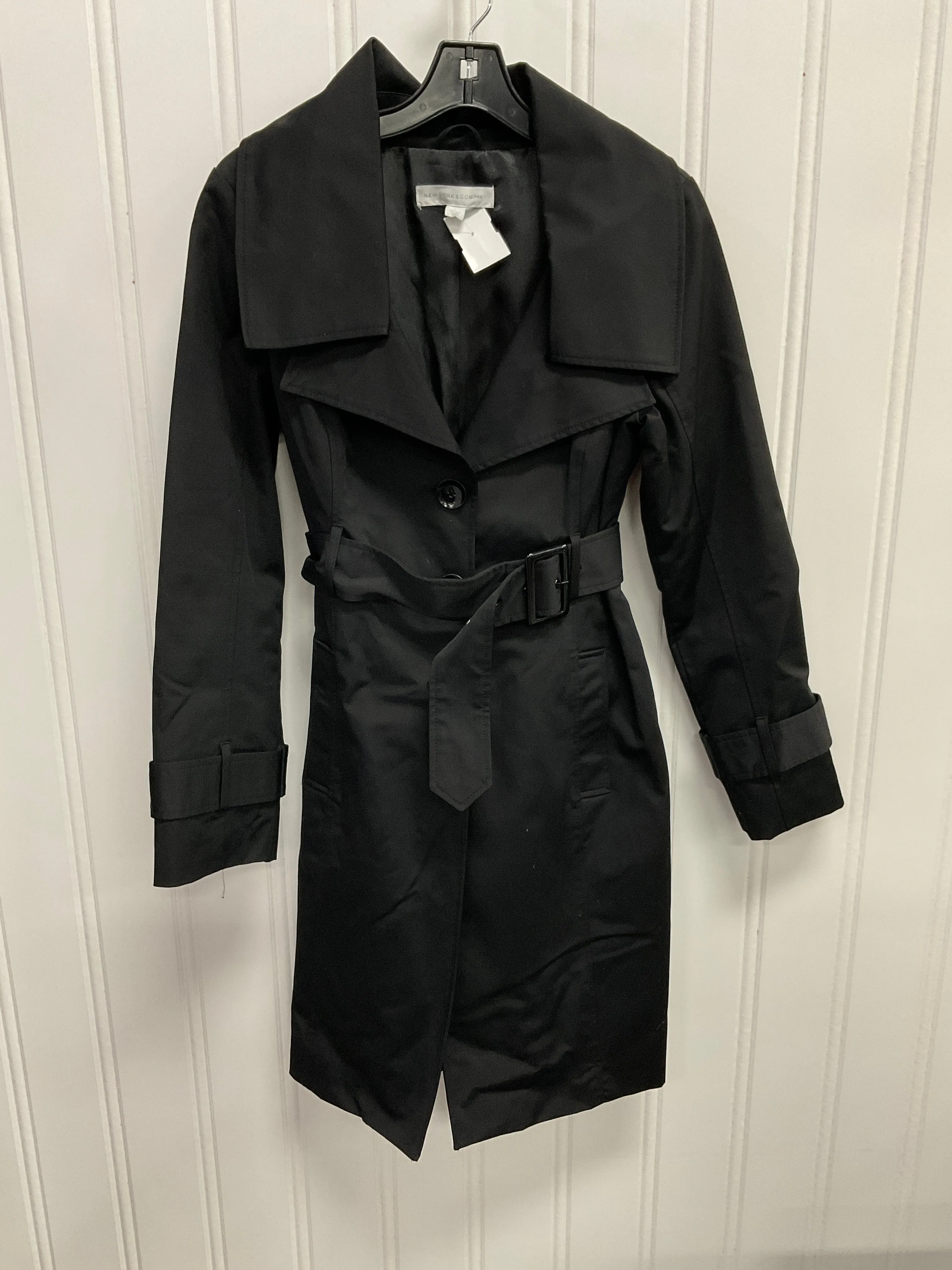 Coat Trench Coat By New York And Co In Black, Size: S