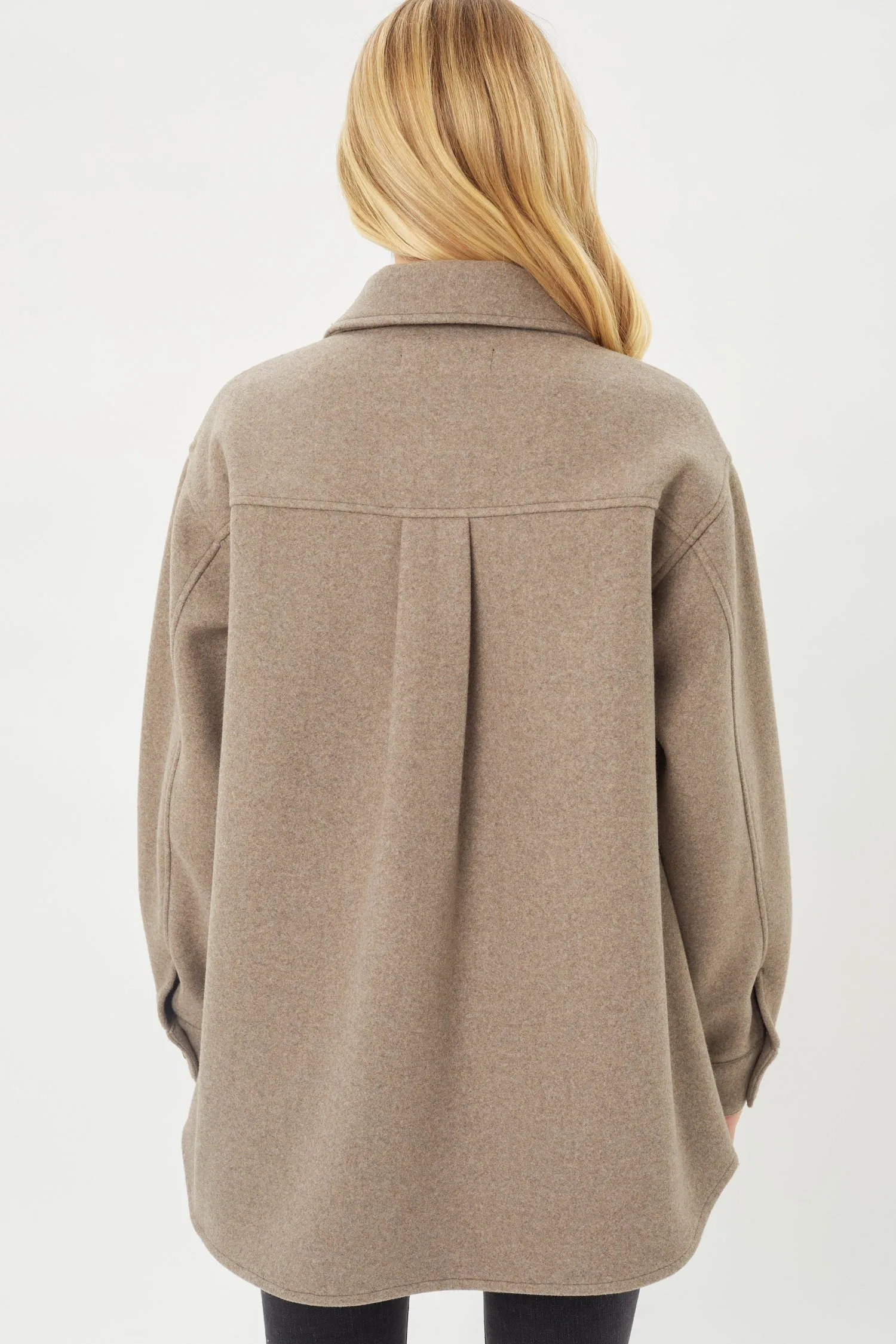 Coco Brown Oversized Fleece Shacket