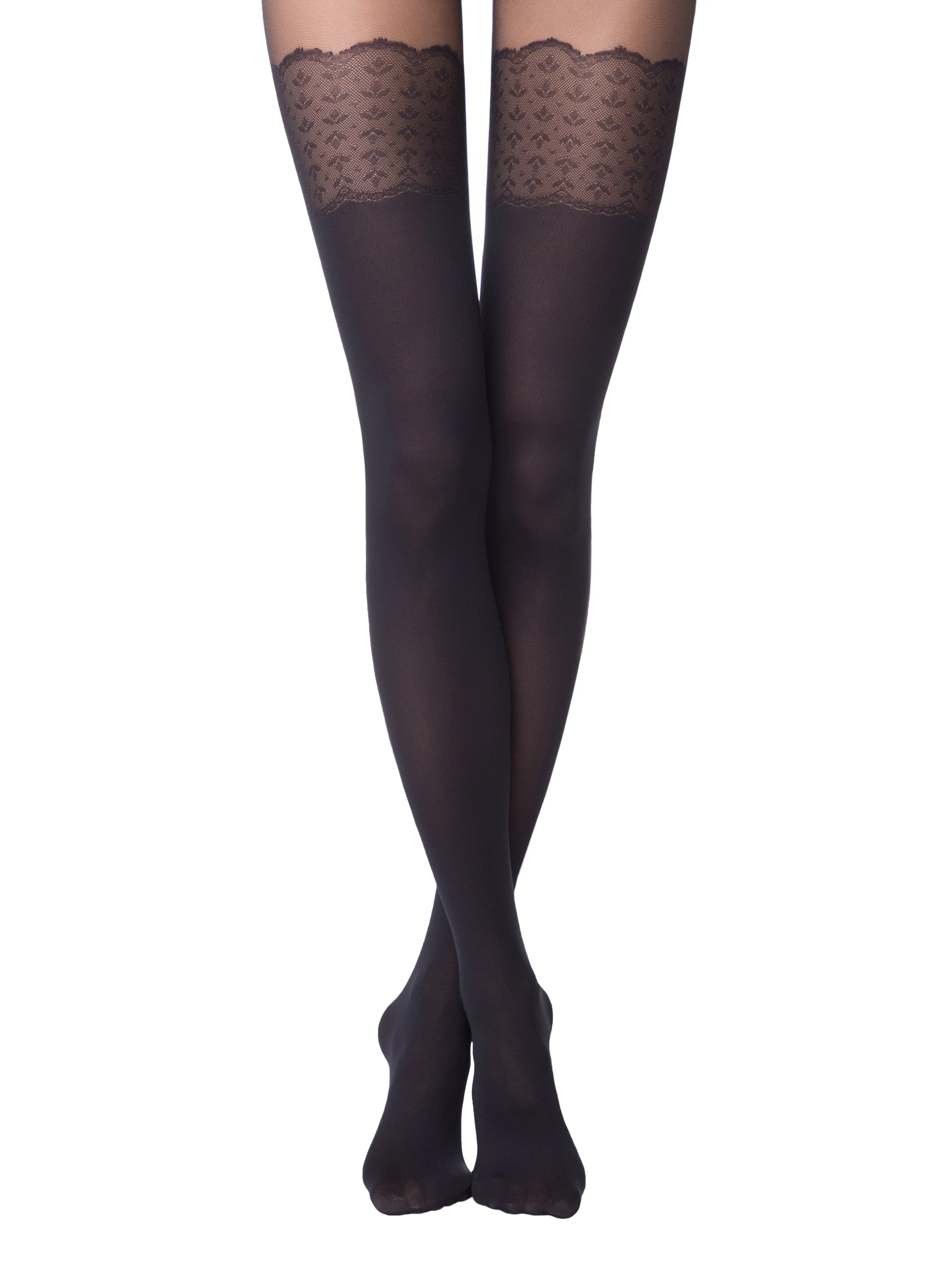 Conte Piano 50 Den - Fantasy Opaque Women's Tights with a Stocking Imitation (14С-96СП)