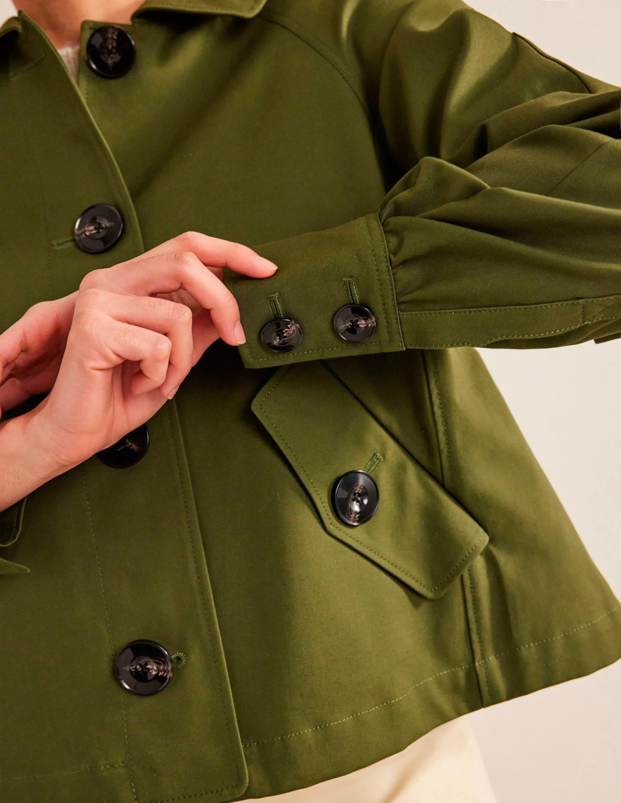 Cotton Trench Jacket-Yew
