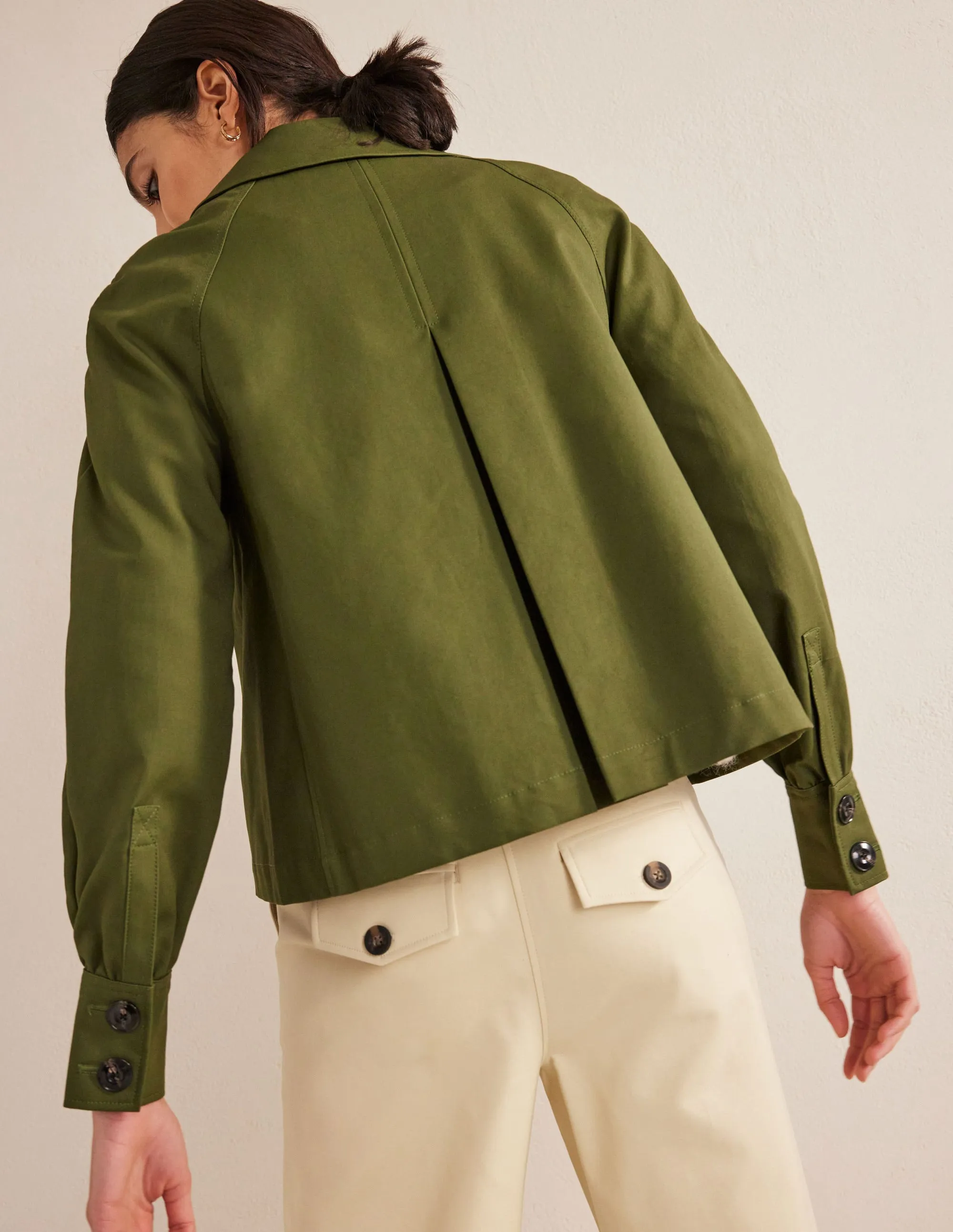 Cotton Trench Jacket-Yew